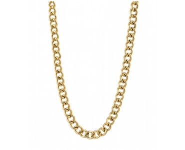 A cuban chain necklace crafted in yellow gold from Doves by Doron Paloma