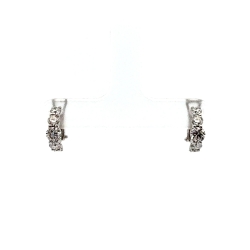 A.LINK 18 Karat White Gold Diamond Huggie Earring