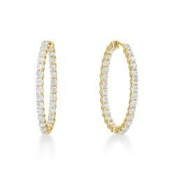 A.LINK 18 Karat Yellow Gold Diamond Lattice Hoops