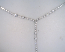 A.LINK 18 Karat White Gold Bezel Set Round Brilliant Diamond Lariat Necklace