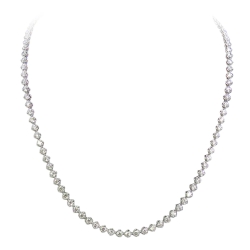 A.LINK 18 Karat White Gold Abbracci Collection Diamond Tennis Necklace