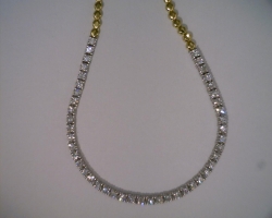 A.LINK 18 Karat Yellow and White Gold Half Tennis Necklace