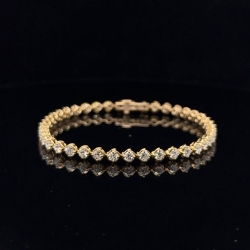 A.LINK 18 Karat Yellow Gold Abbracci Collection Diamond Tennis Bracelet