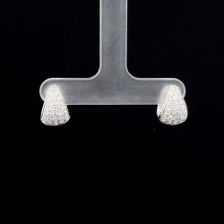 A.LINK 18 Karat White Gold Pave Diamond Huggie Earring