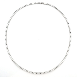 A.LINK 18K White Gold Diamond Tennis Necklace