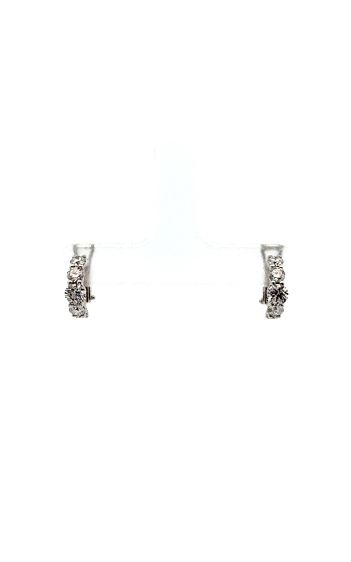 A.LINK 18 Karat White Gold Diamond Huggie Earring