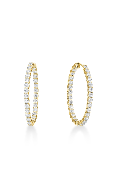 A.LINK 18 Karat Yellow Gold Diamond Lattice Hoops