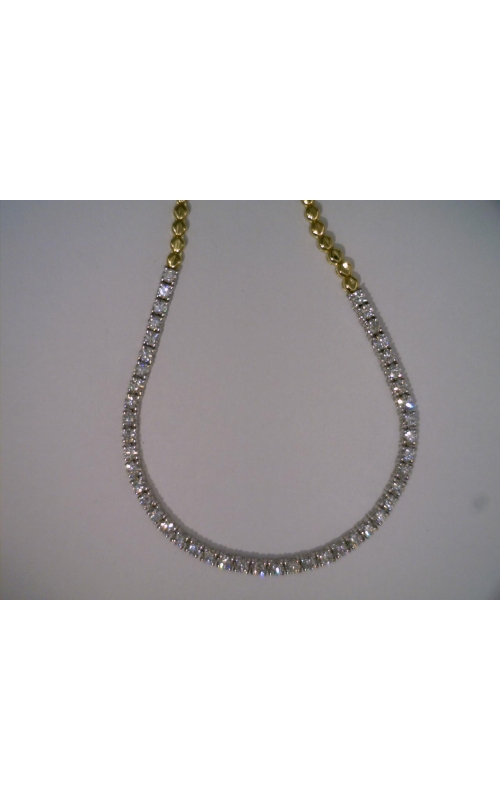 A.LINK 18 Karat Yellow and White Gold Half Tennis Necklace