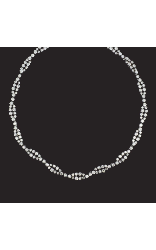 A.LINK 18 Karat White Gold Spiral Diamond Necklace