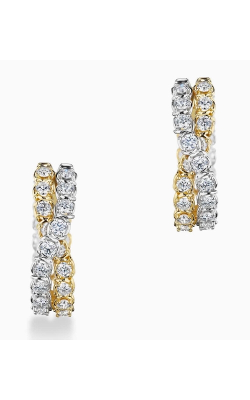 A.LINK 18 Karat White and Yellow Gold Abbracci Collection Crossover Hoop Earrings