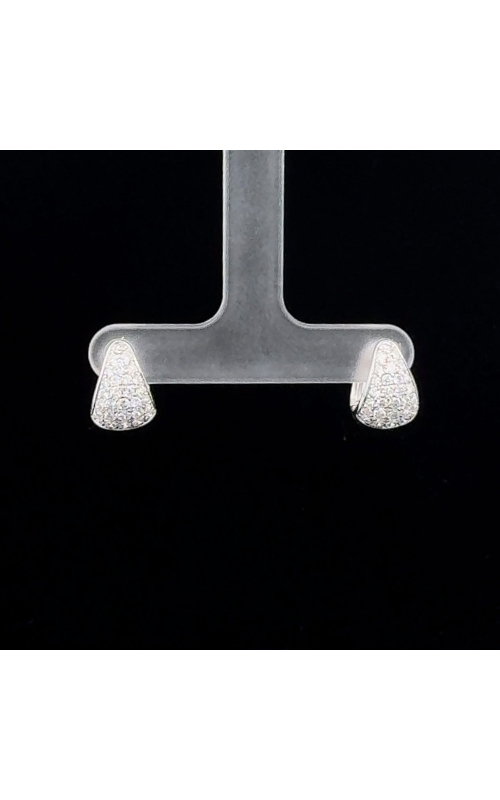 A.LINK 18 Karat White Gold Pave Diamond Huggie Earring