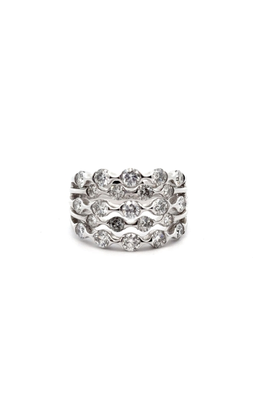 A.LINK 18 Karat White Gold Diamond Five Row Ring