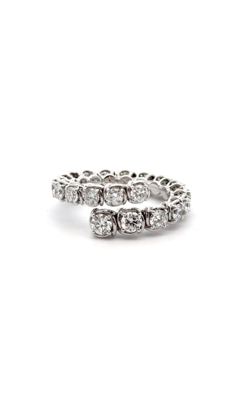 A.LINK 18 Karat White Gold and Diamond Abbracci Collection Bypass Ring