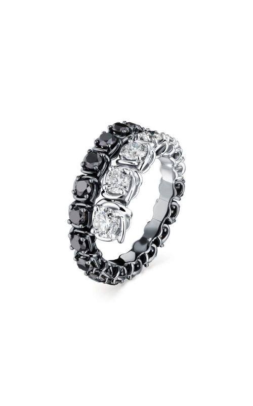 A.LINK 18K White Gold Abbracci Black and White Diamond Ring