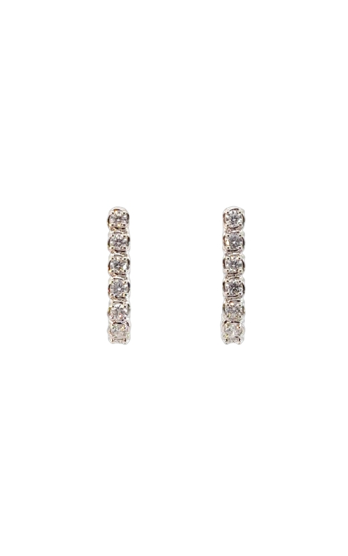 A.LINK 18K White Gold Diamond Abbracci Hoop Earrings