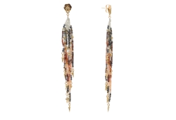 ARMENTA 18 Karat Yellow Gold Beaded Feather Earrings