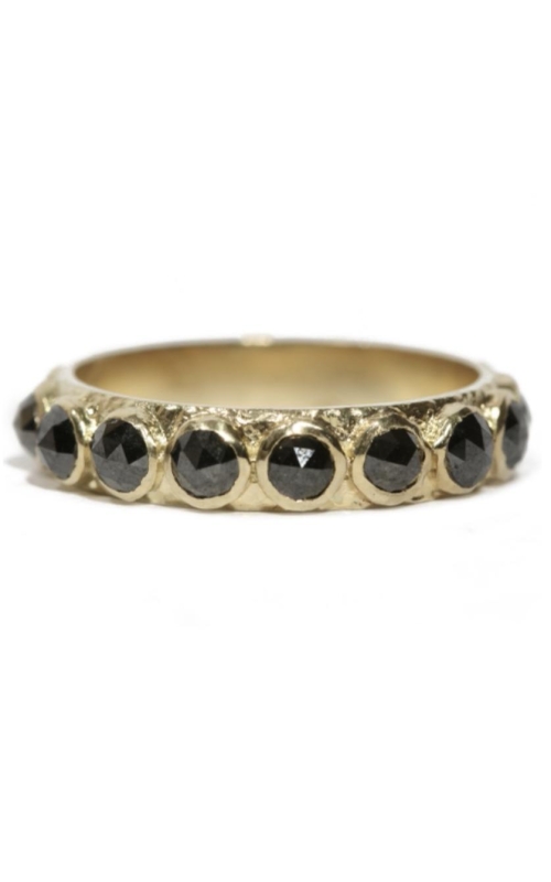 ARMENTA 18 Karat Yellow Gold Sueno Black Diamond Stack Band