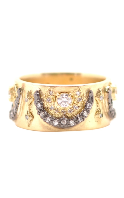 ARMENTA 18 Karat Yellow Gold Crescent Moon Stack Band Ring