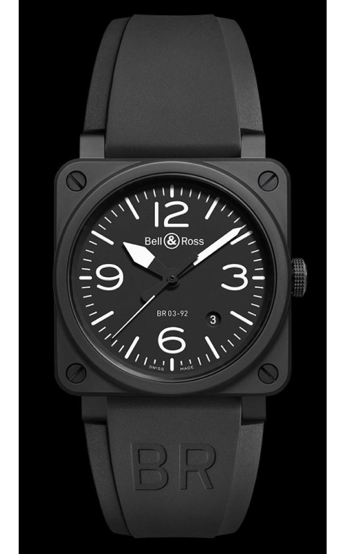 Bell & Ross Bell & Ross Square Black Ceramic BR0392 Rubber