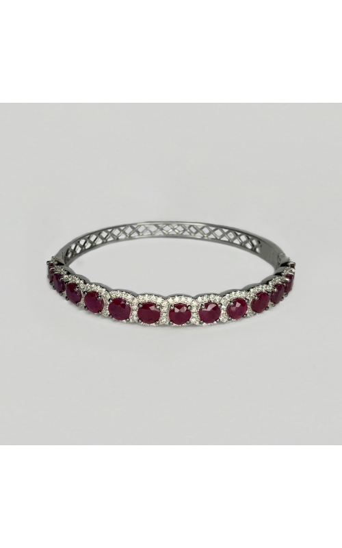 DJA GROUP 14 Karat White Gold Ruby And Diamond Cuff Bracelet