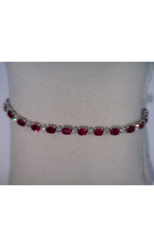 DJA GROUP 14 Karat White Gold Ruby And Diamond Tennis Bracelet