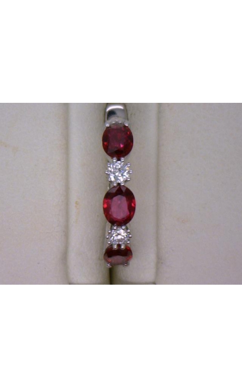 DJA GROUP 14 Karat White Gold Ruby And Diamond Hoop Earrings