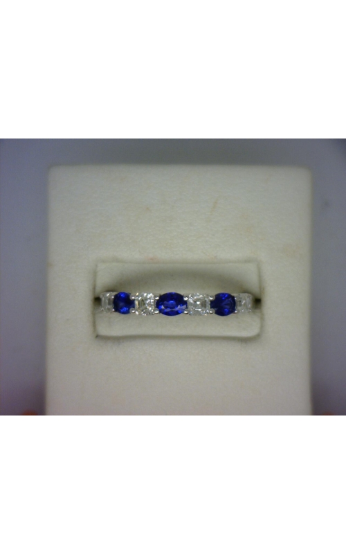 DJA GROUP 18 Karat White Gold Ring With Alternating Sapphires And Diamonds