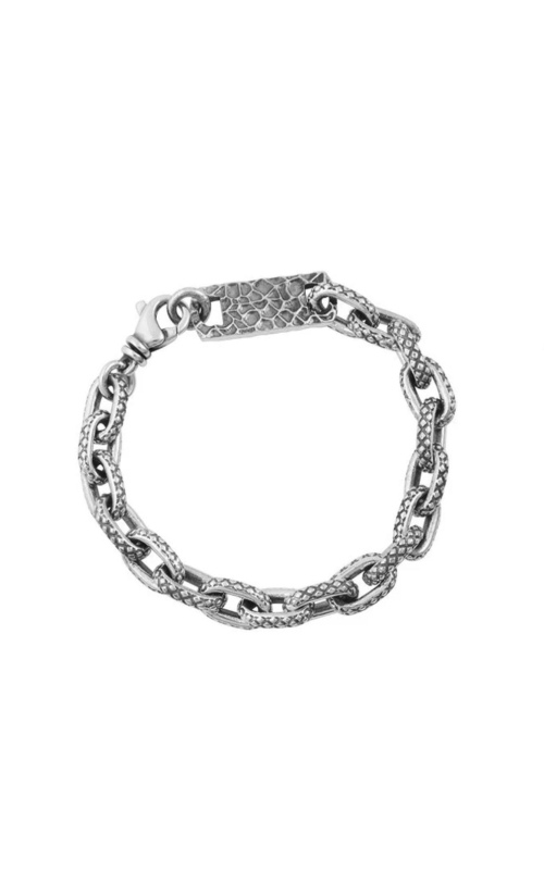 KING BABY Oval Link Crosshatch Bracelet in 8.75 Inch Length