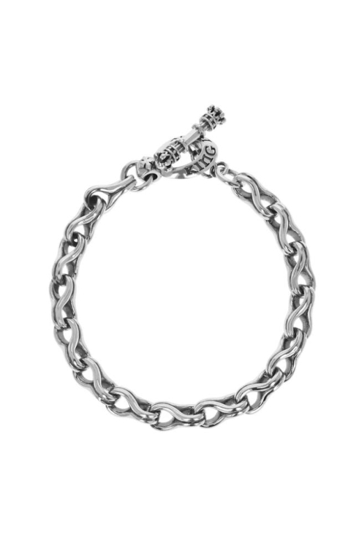 KING BABY Twisted Eight Link Bracelet in 8.75 Inch Length Sterling Silver