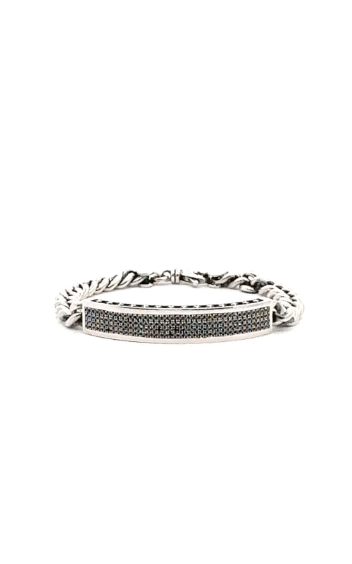 KING BABY Sterling Silver Black Diamond ID Bracelet