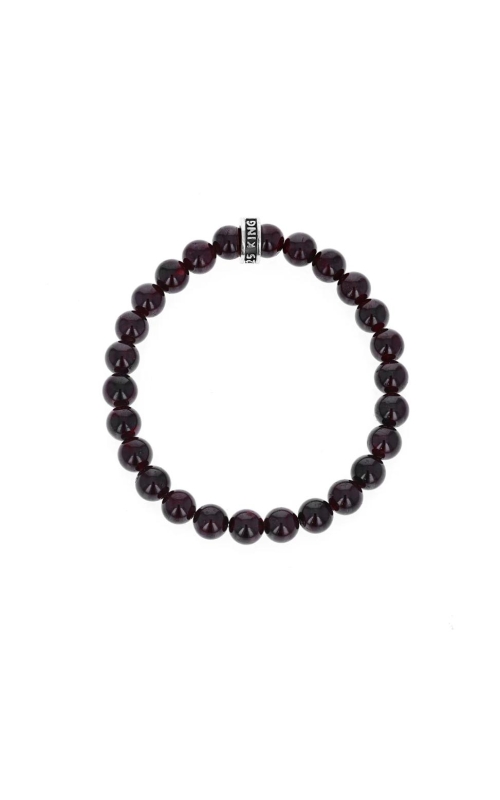 KING BABY Beaded Garnet Bracelet with Logo Ring