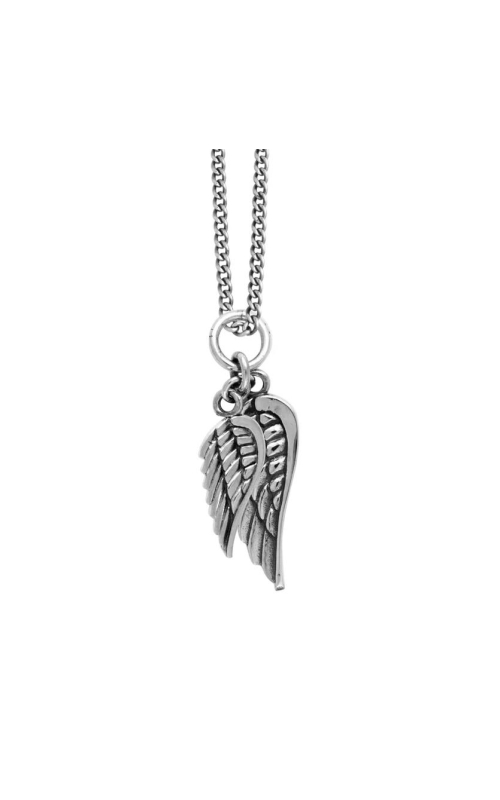 KING BABY Sterling Silver Double Wing Pendant on a 24