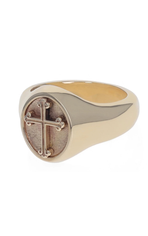 KING BABY 10 Karat Yellow Gold Traditional Cross Motif Ring