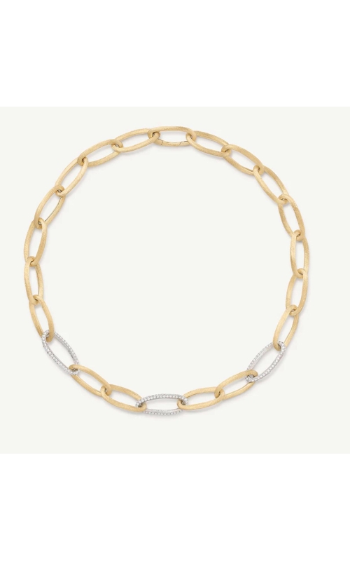 MARCO BICEGO Jaipur Gold 18K Yellow Gold Oval Link Necklace With Pavé Diamond Links