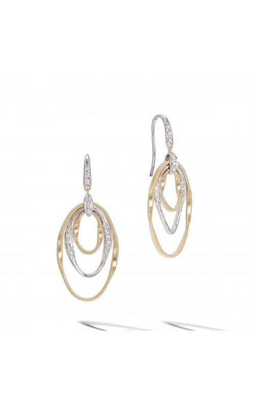 MARCO BICEGO Marrakech Onde 18k Yellow Gold and Diamond Twisted Oval Drop Earrings