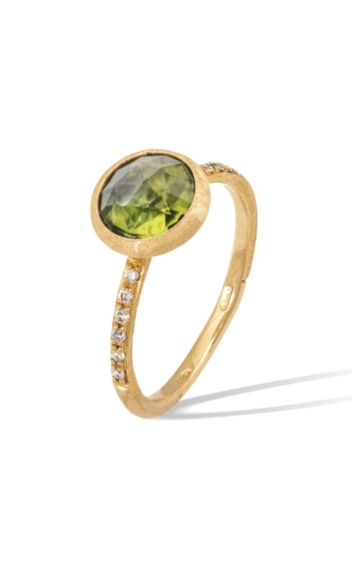 MARCO BICEGO Jaipur Color 18K Yellow Gold Peridot Ring with Diamond Pavé Shank