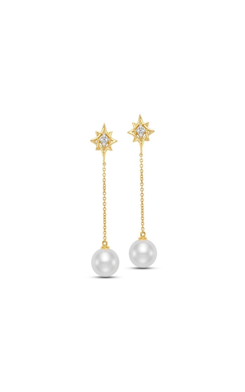 MASTOLONI 18 Karat Yellow Gold Freshwater Pearl & Diamond Drop Earrings