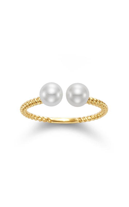 MASTOLONI 14 Karat Yellow Gold Pearl Ring With Braided Band