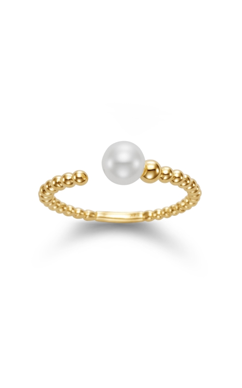 MASTOLONI 14 Karat Yellow Gold Pearl Ring With Braided Band