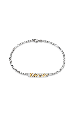 18K Yellow Gold & Sterling Silver Love Bracelet TT-4213