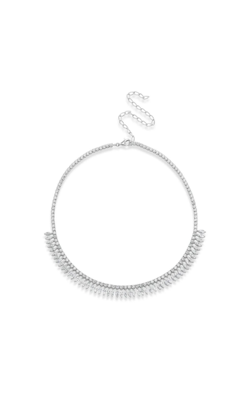 NADER KASH 18 Karat White Gold Deco Feather Collar with Marquise Diamonds