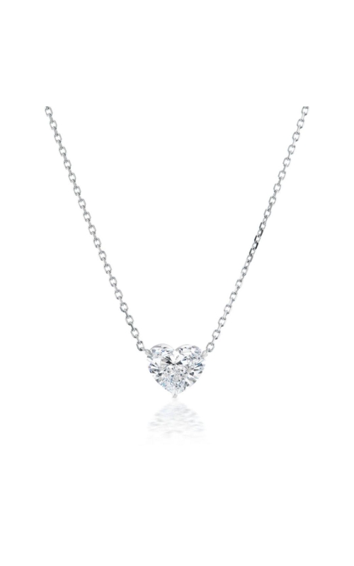 NADER KASH 18 Karat White Gold Diamond Heart Solitare Necklace