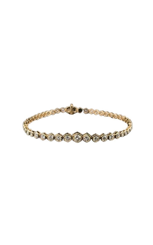 NADER KASH 18 Karat Yellow Gold Graduated Tennis Bracelet with Hexagonal Bezel