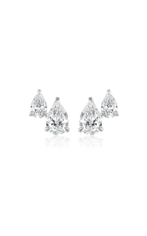 NADER KASH 18 Karat White Gold Pear Shape Double Stud Earrings