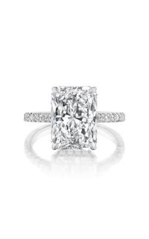 NADER KASH Platinum Engagement Ring Mounting for Radiant Cut Diamond