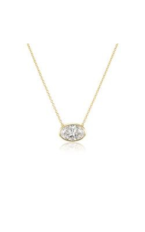 NADER KASH 18K Yellow Gold Oval Cut Diamond Bezel Set Necklace