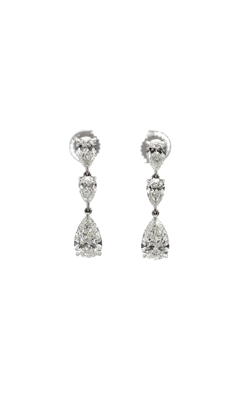 NADER KASH 18K White Gold Pear Shaped Diamond Drop Earrings