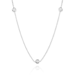 ROBERTO COIN 18K White Gold Diamonds by the Inch 3 Station Necklace