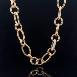 ROBERTO COIN 18K Yellow Gold Round and Oval Link Necklace