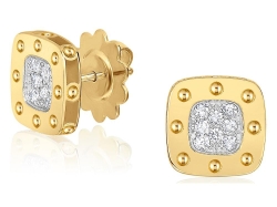ROBERTO COIN 18K Yellow/White Gold Pois Moi Diamond Stud Earrings